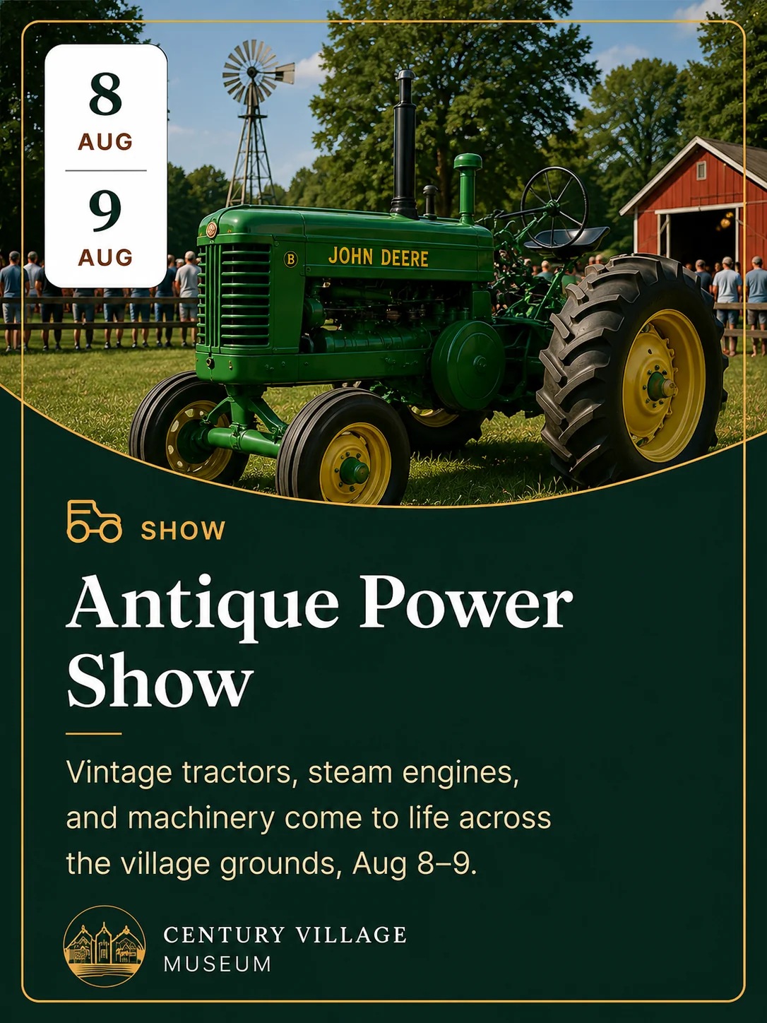 Antique Power Show poster, August 8–9